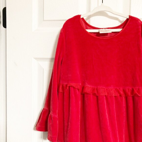 Hanna Andersson Love 2 Twirl Velour Dress Apple Red Size 140 Girls Size 10 - Picture 3 of 7